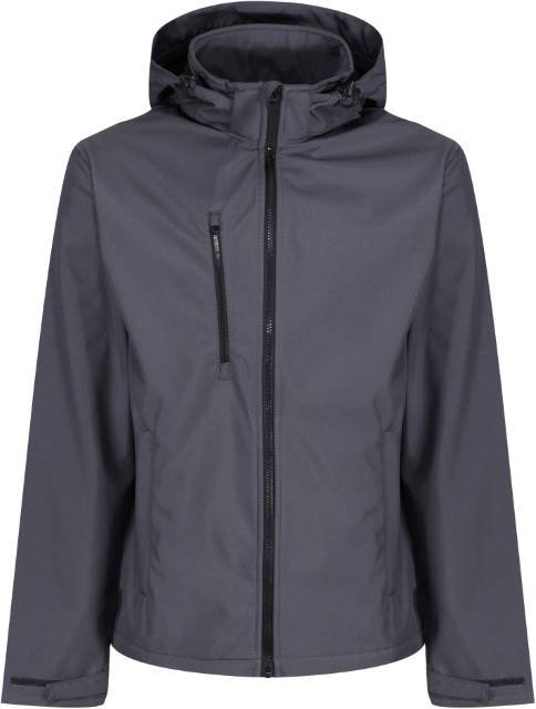 Regatta Professional Venturer 3-Layer Printable Hooded Softshell Jacket – Seal Grey / Black