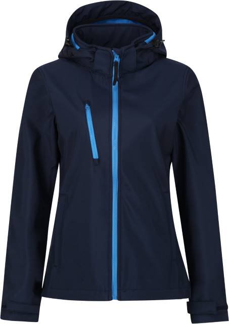 Regatta Professional Women's Venturer 3-Layer Printable Hooded Softshell Jacket – Navy / French Blue