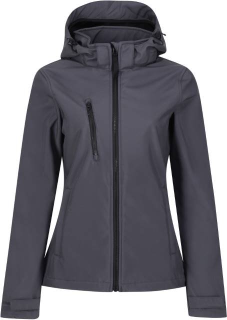Regatta Professional Women's Venturer 3-Layer Printable Hooded Softshell Jacket – Seal Grey / Black