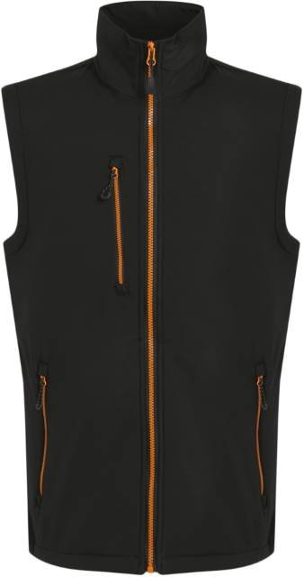 Regatta Professional Navigate 2-Layer Softshell Bodywarmer – Black / Orange Pop