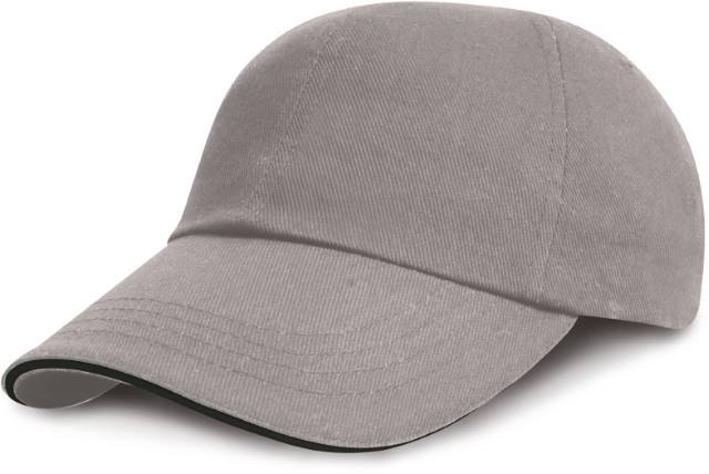 Result Headwear Heavy Brushed Cotton Cap – Grey / Black