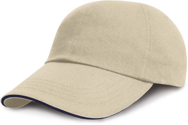 Result Headwear Heavy Brushed Cotton Cap – Natural / Navy