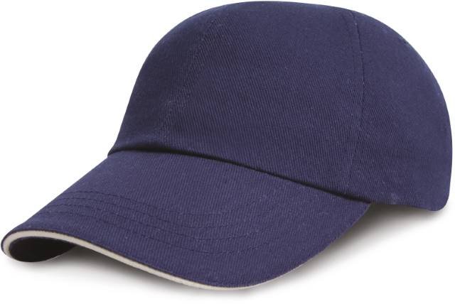 Result Headwear Heavy Brushed Cotton Cap – Navy / White