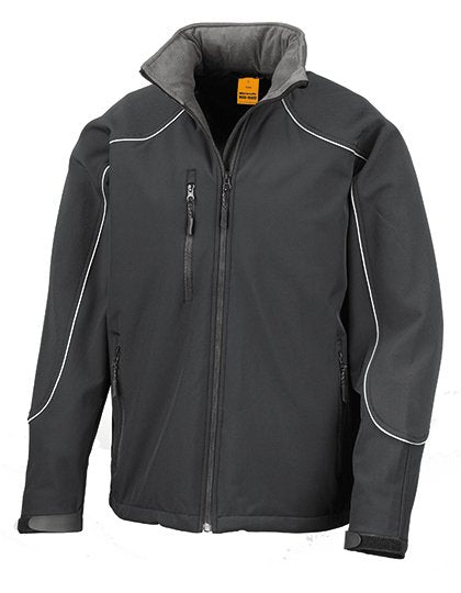 Result Workguard Hooded Soft Shell Jacket – Black / Black