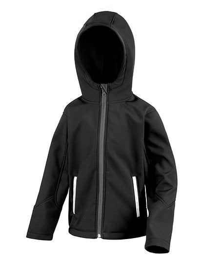 Result Core Junior TX Performance Hooded Soft Shell Jacket – Black / Grey