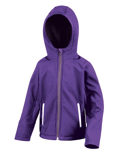 Result Core Junior TX Performance Hooded Soft Shell Jacket – Purple / Grey