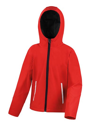 Result Core Junior TX Performance Hooded Soft Shell Jacket – Red / Black