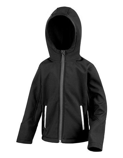 Result Core Youth TX Performance Hooded Soft Shell Jacket – Black / Grey
