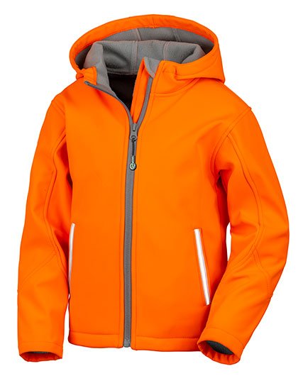 Result Core Youth TX Performance Hooded Soft Shell Jacket – Neon Orange