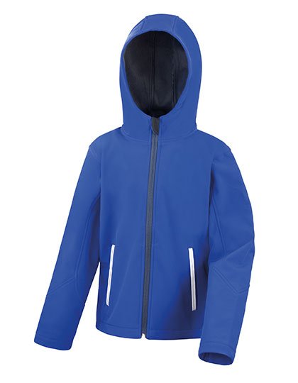 Result Core Youth TX Performance Hooded Soft Shell Jacket – Royal / Navy
