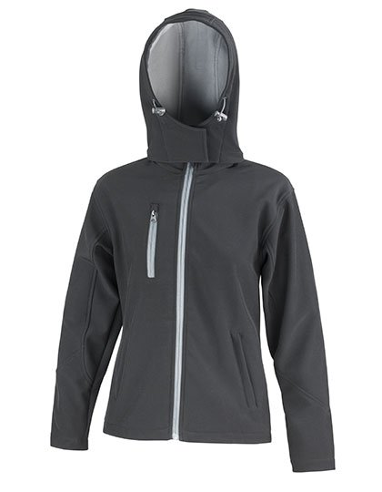 Result Core Women's TX Performance Hooded Soft Shell Jacket – Black / Grey