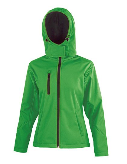 Result Core Women's TX Performance Hooded Soft Shell Jacket – Vivid Green / Black