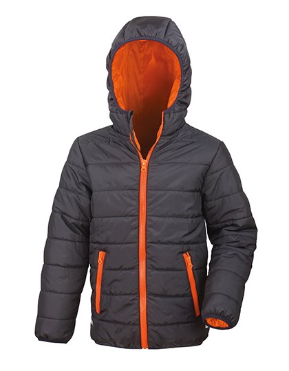 Result Core Junior Soft Padded Jacket – Black / Orange