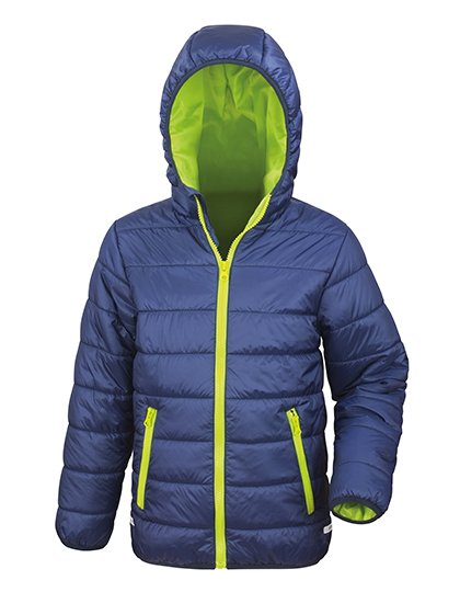 Result Core Junior Soft Padded Jacket – Navy / Lime