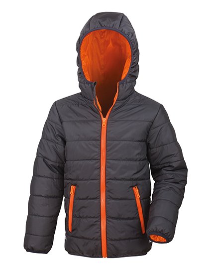 Result Core Youth Soft Padded Jacket – Black / Orange