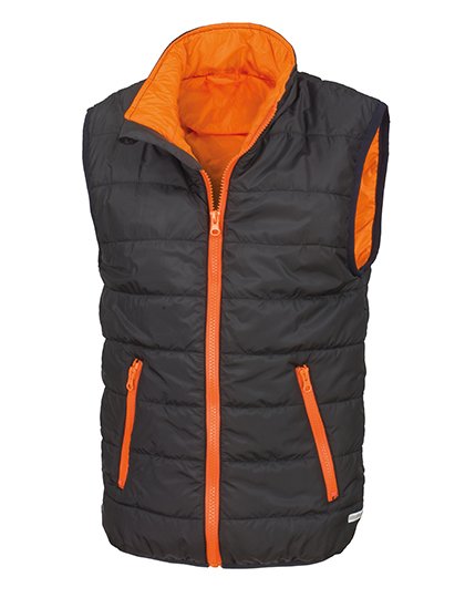 Result Core Junior Soft Padded Bodywarmer – Black / Orange