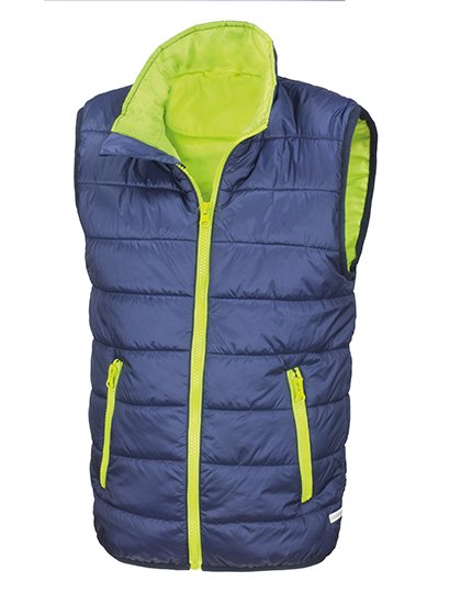 Result Core Junior Soft Padded Bodywarmer – Navy / Lime