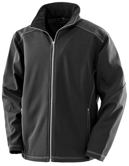 Result Workguard Men's Treble Stitch Softshell Jacket – Black