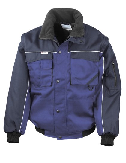 Result Workguard Zip Sleeve Heavy Duty Jacket – Royal / Navy