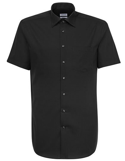 Seidensticker Men's Shirt Regular Fit Short Sleeve – Black