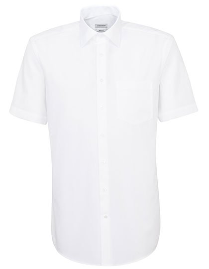 Seidensticker Men's Shirt Regular Fit Short Sleeve – White