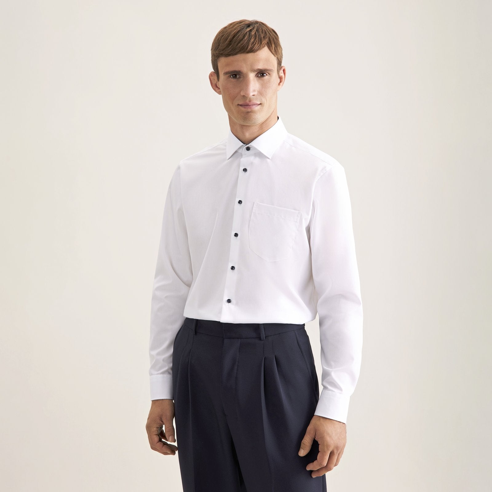 Seidensticker Men's Shirt Poplin Regular Fit Long Sleeve