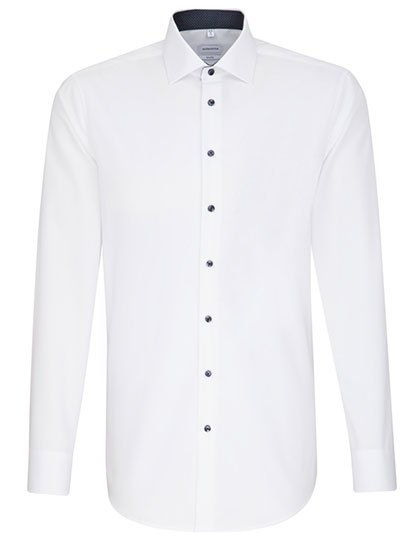 Seidensticker Men's Shirt Poplin Shaped Fit Long Sleeve – White