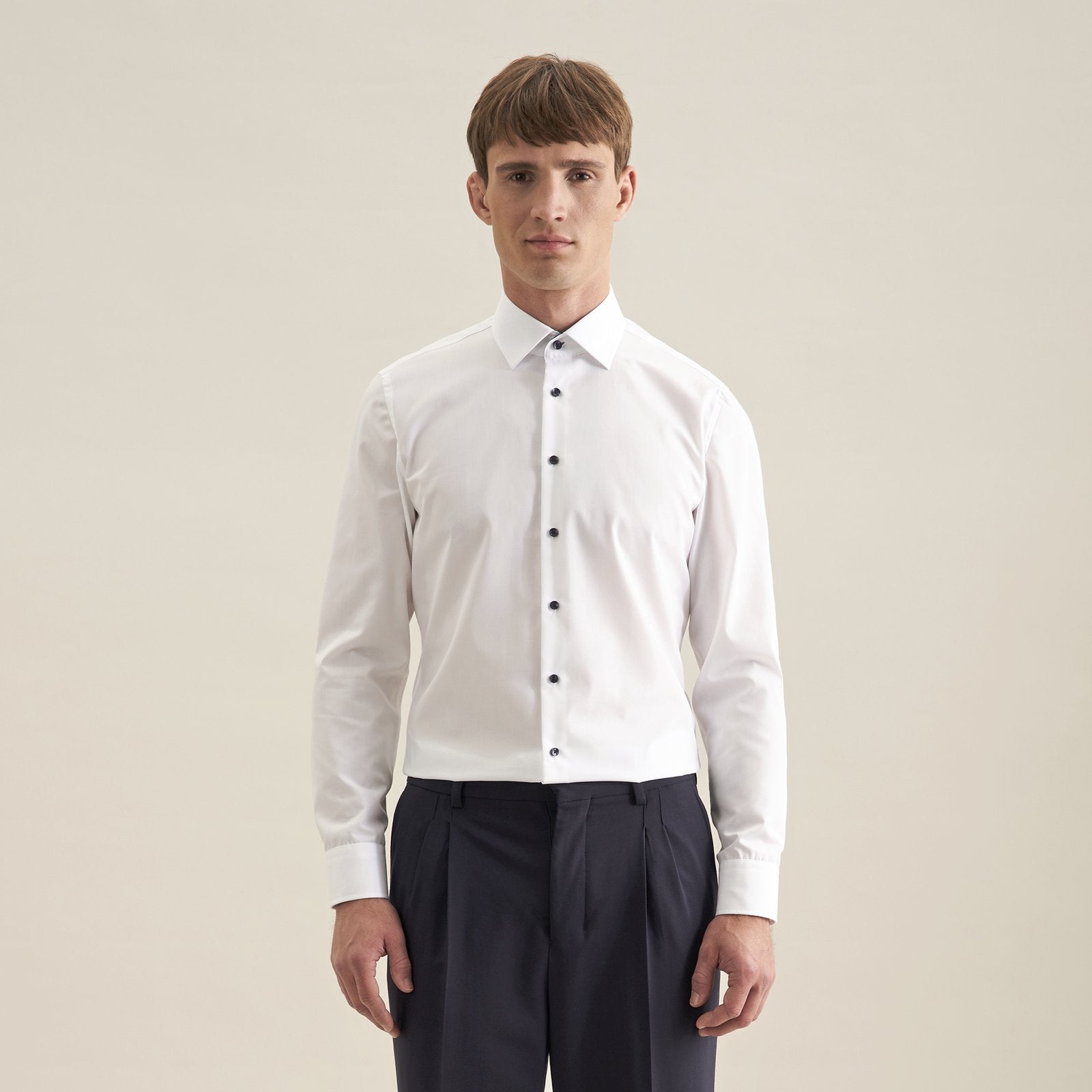 Seidensticker Men's Shirt Poplin Shaped Fit Long Sleeve