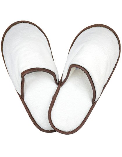 The One Towelling® Slippers – White / Taupe