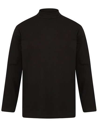 Henbury Roll-Neck Long-Sleeve Top – Black