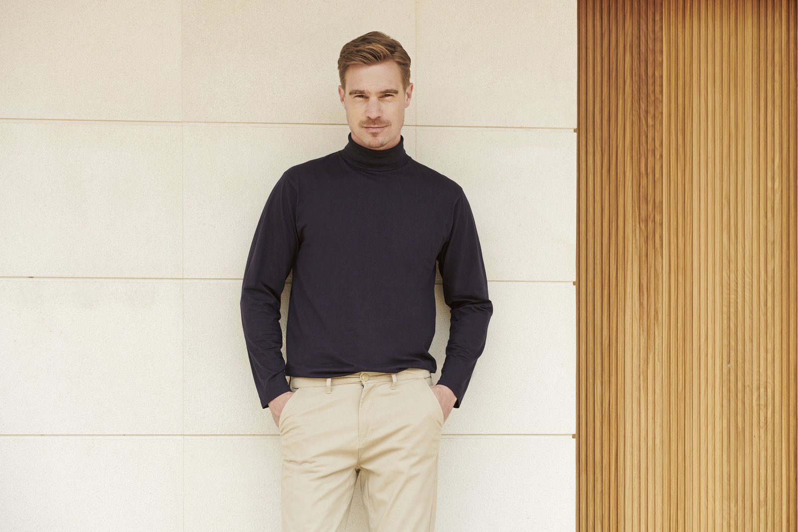 Henbury Roll-Neck Long-Sleeve Top
