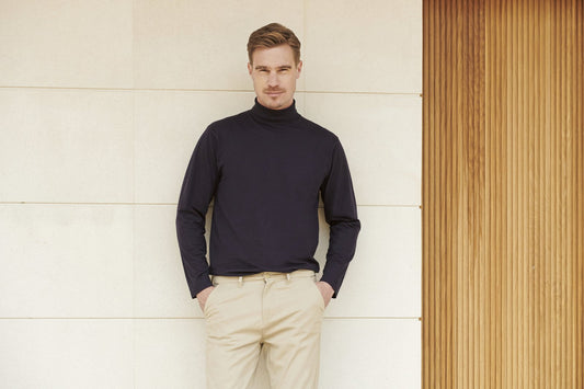 Henbury Roll-Neck Long-Sleeve Top