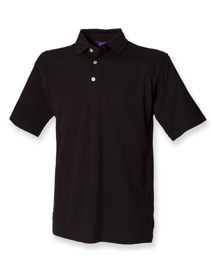 Henbury Classic Cotton Piqué Polo Shirt – Black