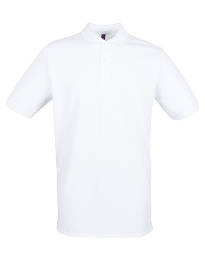 Henbury Men's Micro-Fine Piqué Polo Shirt – White