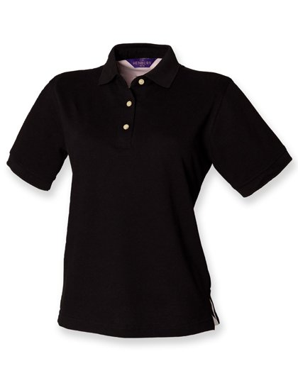 Henbury Ladies' Classic Cotton Piqué Polo Shirt – Black