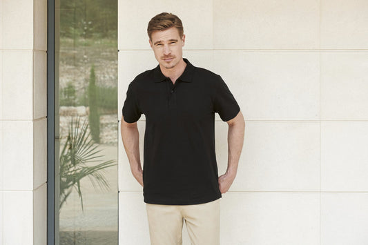 Henbury Men's Stretch Piqué Polo Shirt