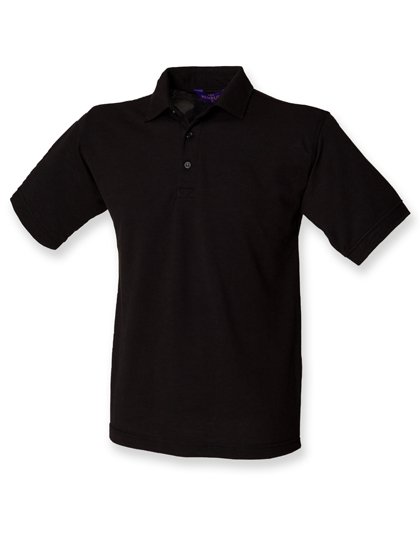 Henbury Men's 65/35 Classic Piqué Polo Shirt – Black