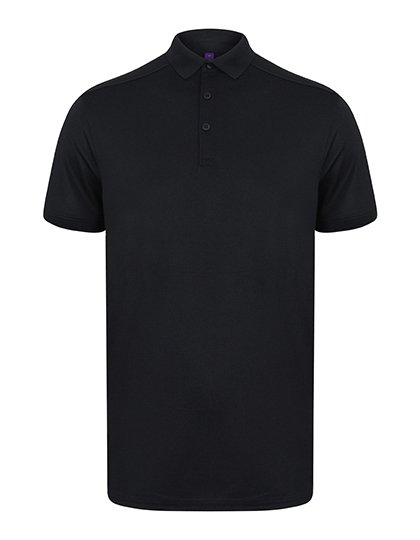 Henbury Men's Slim Fit Stretch Polo Shirt + Wicking Finish – Navy