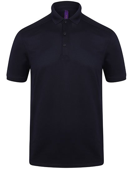 Henbury Men's Slim Fit Stretch Polo Shirt + Wicking Finish – Oxford Navy