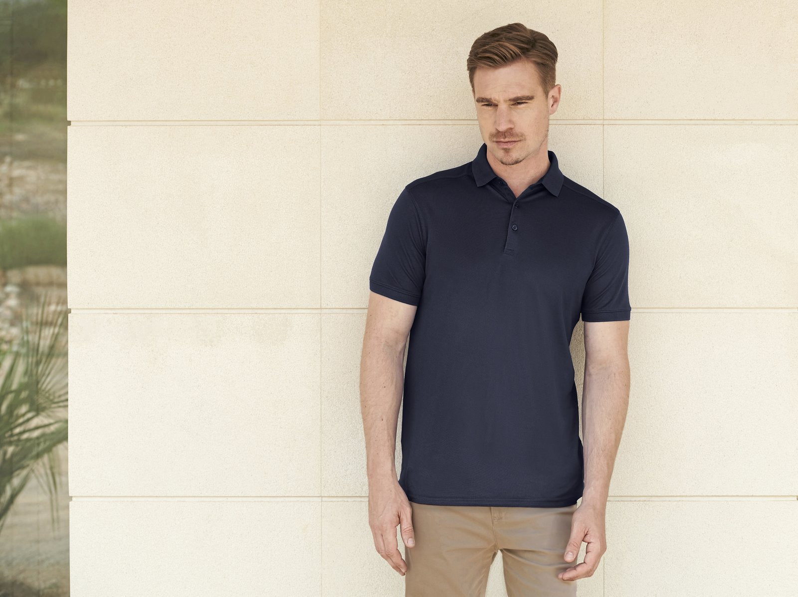 Henbury Men's Slim Fit Stretch Polo Shirt + Wicking Finish
