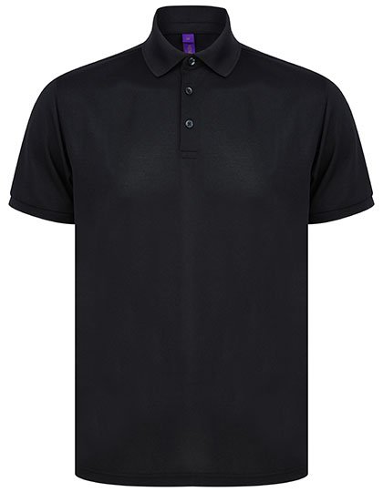Henbury Recycled Polyester Polo Shirt – Black
