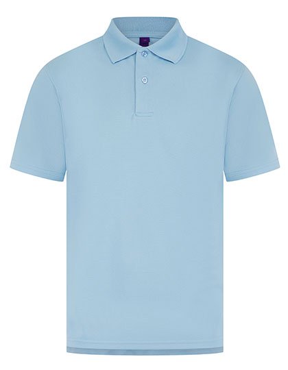 Henbury Men's Coolplus® Wicking Polo Shirt – Light Blue