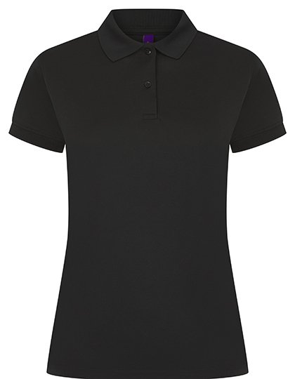 Henbury Ladies' Coolplus® Wicking Polo Shirt – Black