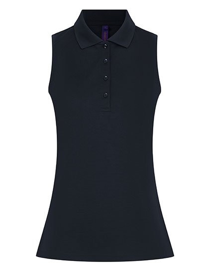 Henbury Ladies' Sleeveless Coolplus® Polo Shirt – Navy