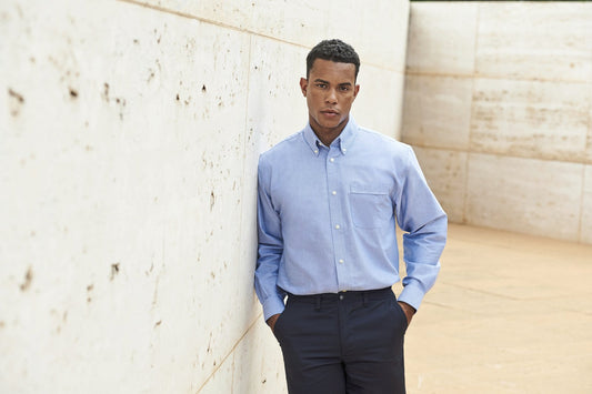 Henbury Men's Classic Long Sleeved Oxford Shirt