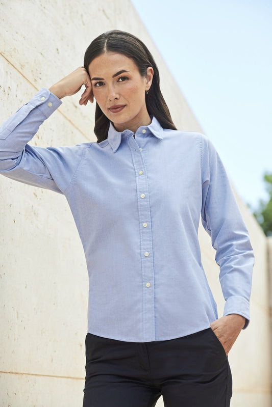Henbury Ladies' Classic Long Sleeved Oxford Shirt