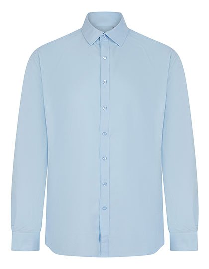 Henbury Men's Long Sleeved 'Cotton Feel' Coolplus® Shirt – Light Blue
