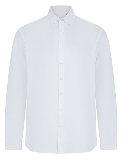 Henbury Men's Long Sleeved 'Cotton Feel' Coolplus® Shirt – White
