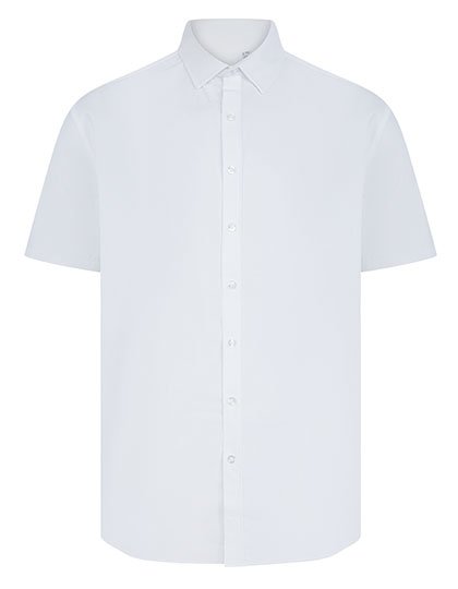 Henbury Men's Short Sleeved 'Cotton Feel' Coolplus® Shirt – White