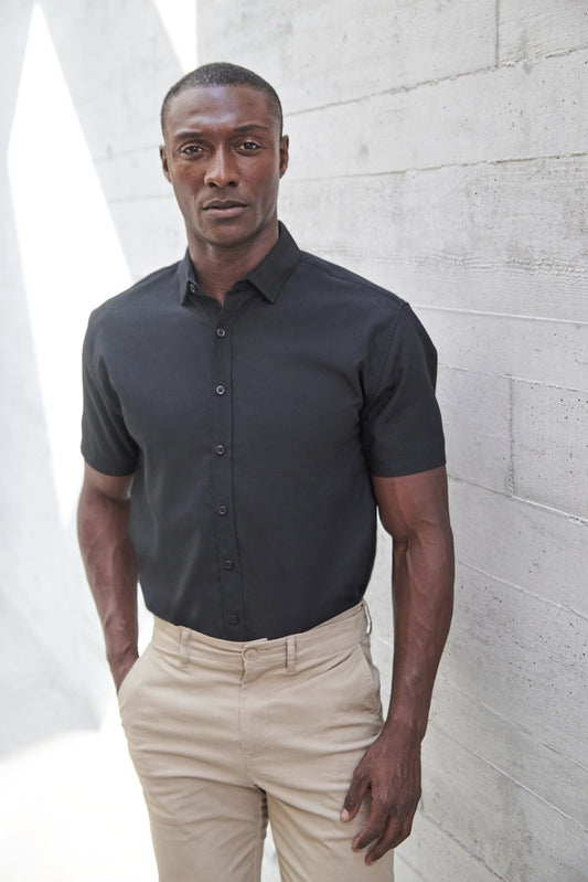 Henbury Men's Short Sleeved 'Cotton Feel' Coolplus® Shirt